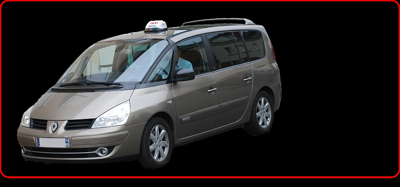 Taxi monospace Renault beige avec lumineux sur le toit